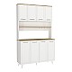 Έπιπλο κουζίνας Potter 4 Megapap χρώμα λευκό - rota oak 120x40x196,1εκ.