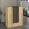 Γραφείο υποδοχής - reception Hola Megapap χρώμα sepet oak - ανθρακί 93,6x45,2x110,3εκ.