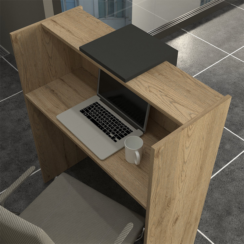 Γραφείο υποδοχής - reception Hola Megapap χρώμα sepet oak - ανθρακί 93,6x45,2x110,3εκ. Γραφείο υποδοχής - reception Hola Megapap χρώμα sepet oak - ανθρακί 93,6x45,2x110,3εκ.