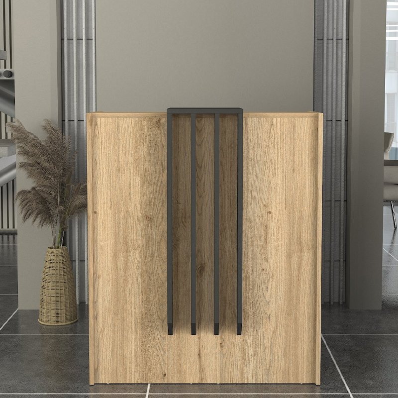 Γραφείο υποδοχής - reception Hola Megapap χρώμα sepet oak - ανθρακί 93,6x45,2x110,3εκ. Γραφείο υποδοχής - reception Hola Megapap χρώμα sepet oak - ανθρακί 93,6x45,2x110,3εκ.