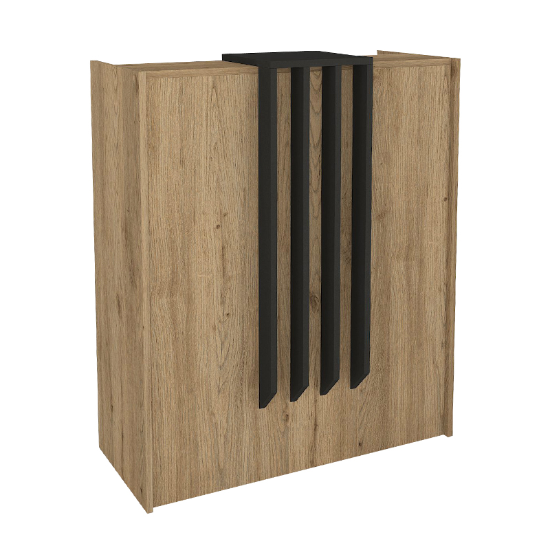 Γραφείο υποδοχής - reception Hola Megapap χρώμα sepet oak - ανθρακί 93,6x45,2x110,3εκ. Γραφείο υποδοχής - reception Hola Megapap χρώμα sepet oak - ανθρακί 93,6x45,2x110,3εκ.