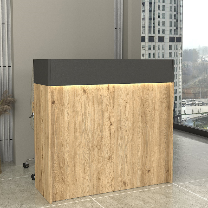 Γραφείο υποδοχής - reception Wilko Megapap με LED χρώμα sepet oak - ανθρακί 113,6x42x110εκ. Γραφείο υποδοχής - reception Wilko Megapap με LED χρώμα sepet oak - ανθρακί 113,6x42x110εκ.