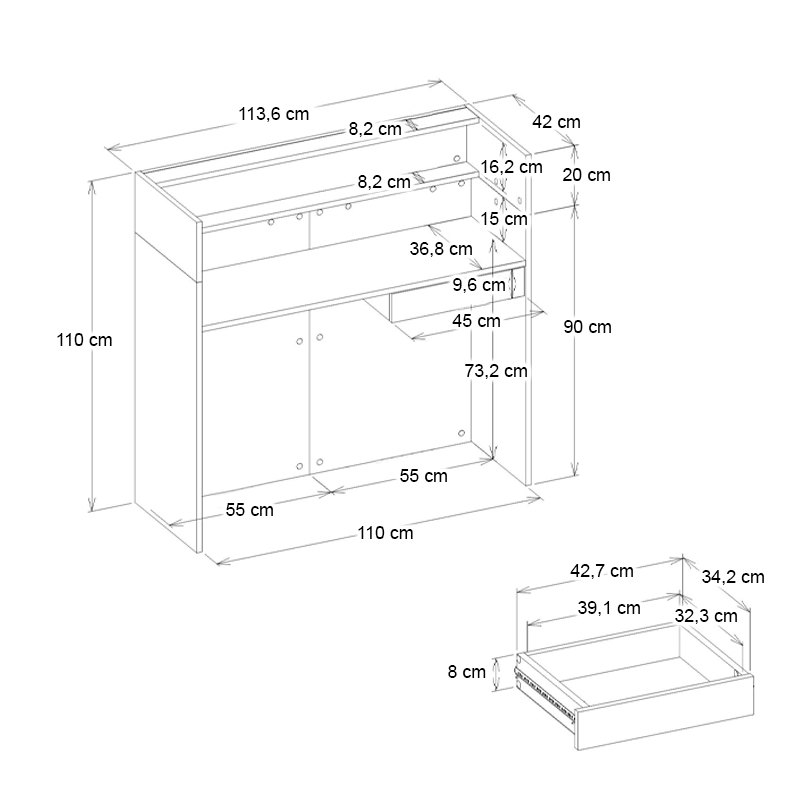 Γραφείο υποδοχής - reception Wilko Megapap με LED χρώμα λευκό - ανθρακί 113,6x42x110εκ. Γραφείο υποδοχής - reception Wilko Megapap με LED χρώμα λευκό - ανθρακί 113,6x42x110εκ.