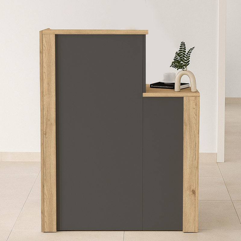 Γραφείο υποδοχής - reception Enter Megapap χρώμα sepet oak - ανθρακί 86,9x40x110,3εκ. Γραφείο υποδοχής - reception Enter Megapap χρώμα sepet oak - ανθρακί 86,9x40x110,3εκ.