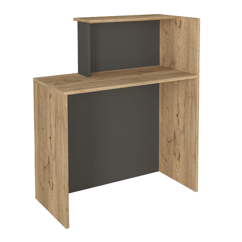 Γραφείο υποδοχής - reception Enter Megapap χρώμα sepet oak - ανθρακί 86,9x40x110,3εκ. Γραφείο υποδοχής - reception Enter Megapap χρώμα sepet oak - ανθρακί 86,9x40x110,3εκ.