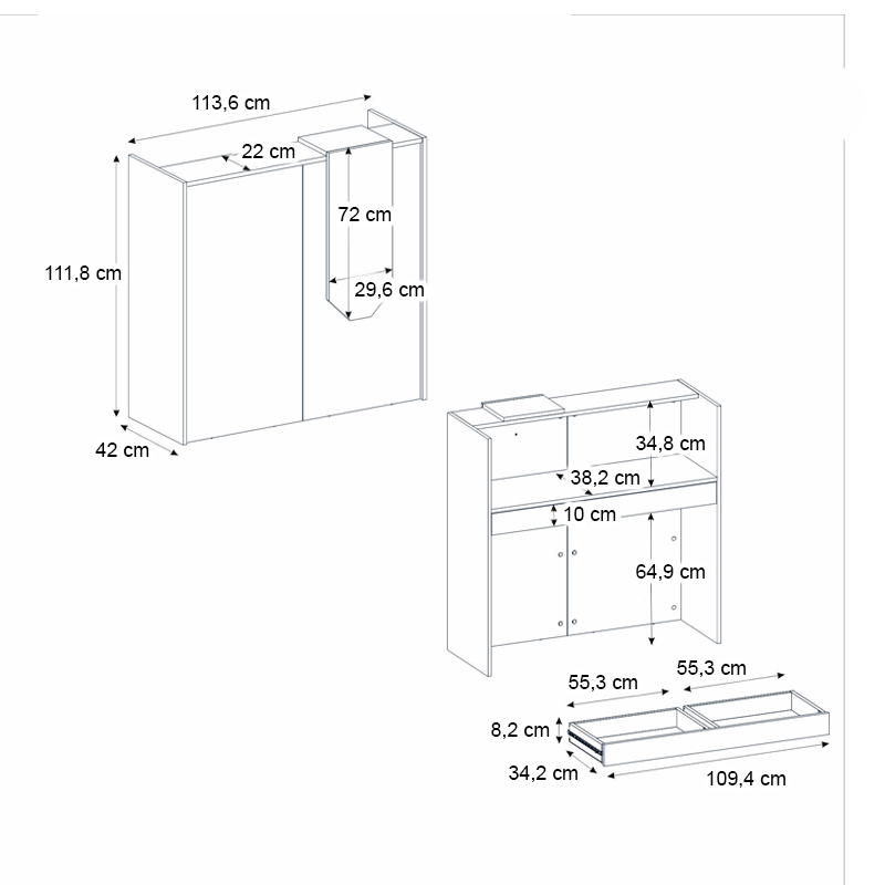 Γραφείο υποδοχής - reception Navita Megapap με LED χρώμα sepet oak - ανθρακί 113,6x42x111,8εκ. Γραφείο υποδοχής - reception Navita Megapap με LED χρώμα sepet oak - ανθρακί 113,6x42x111,8εκ.
