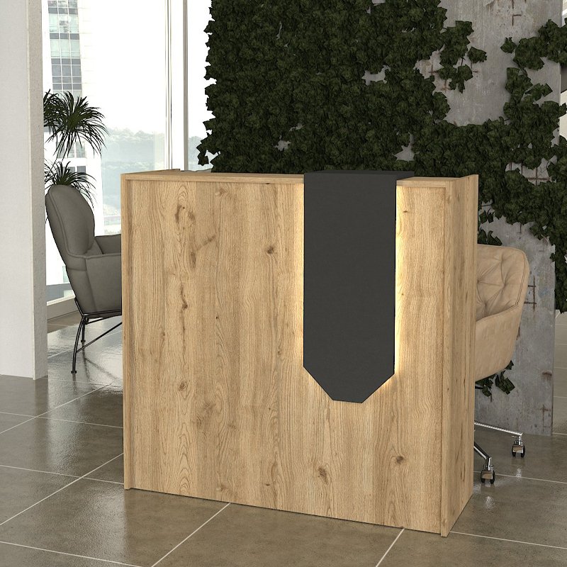 Γραφείο υποδοχής - reception Navita Megapap με LED χρώμα sepet oak - ανθρακί 113,6x42x111,8εκ. Γραφείο υποδοχής - reception Navita Megapap με LED χρώμα sepet oak - ανθρακί 113,6x42x111,8εκ.