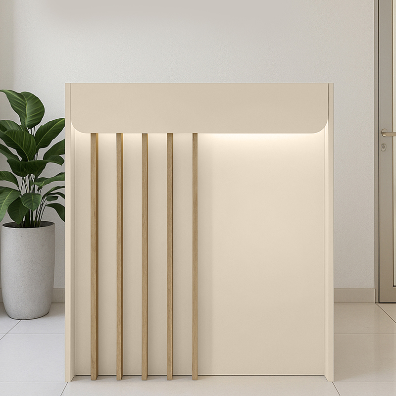 Γραφείο υποδοχής - reception Karibu Megapap με LED χρώμα sandstone - sepet oak 90x40x100εκ. Γραφείο υποδοχής - reception Karibu Megapap με LED χρώμα sandstone - sepet oak 90x40x100εκ.