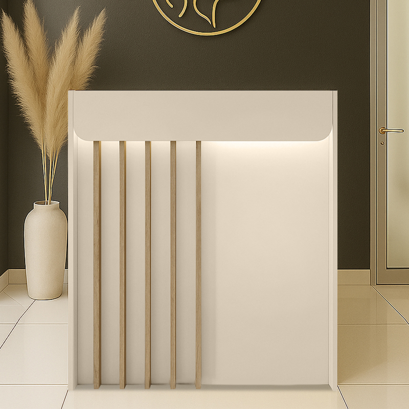 Γραφείο υποδοχής - reception Karibu Megapap με LED χρώμα sandstone - sepet oak 90x40x100εκ. Γραφείο υποδοχής - reception Karibu Megapap με LED χρώμα sandstone - sepet oak 90x40x100εκ.