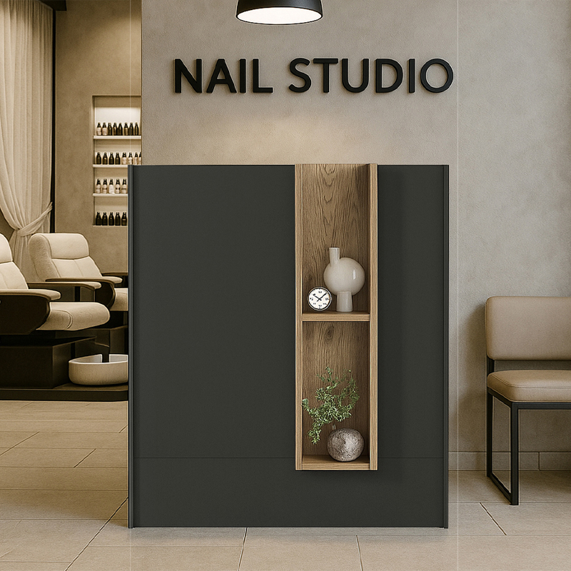 Γραφείο υποδοχής - reception Bonveno Megapap χρώμα ανθρακί - sepet oak 90x43,2x110εκ. Γραφείο υποδοχής - reception Bonveno Megapap χρώμα ανθρακί - sepet oak 90x43,2x110εκ.
