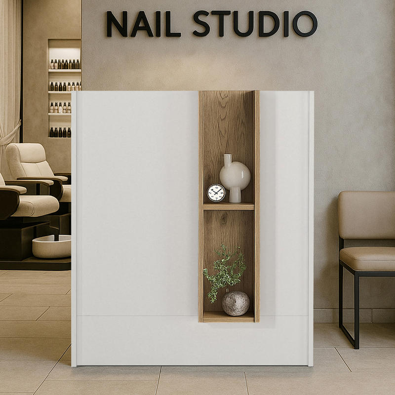 Γραφείο υποδοχής - reception Bonveno Megapap χρώμα λευκό - sepet oak 90x43,2x110εκ. Γραφείο υποδοχής - reception Bonveno Megapap χρώμα λευκό - sepet oak 90x43,2x110εκ.