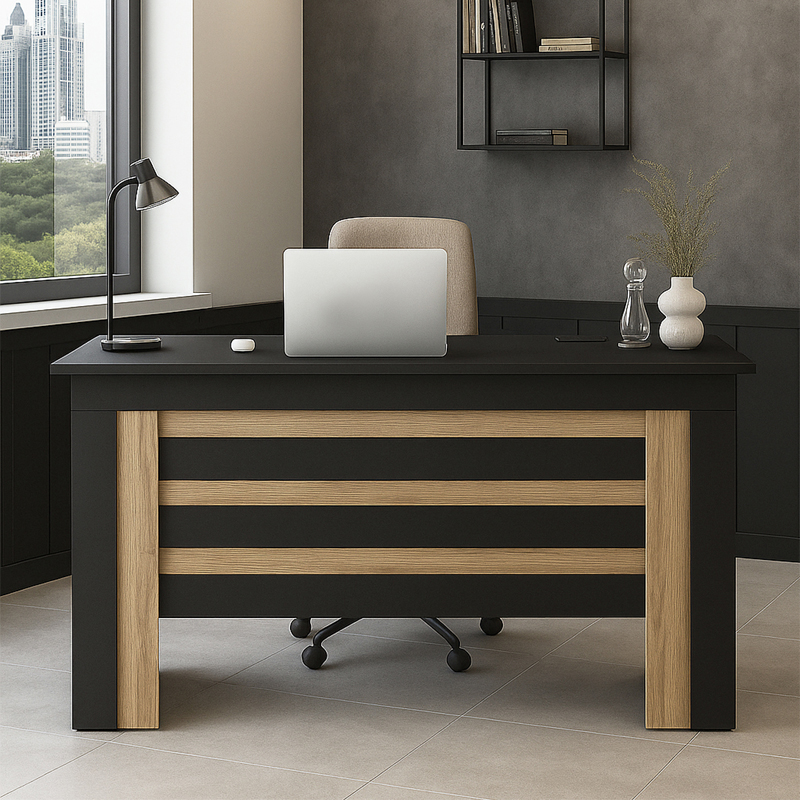 Γραφείο εργασίας Epito Megapap χρώμα ανθρακί - sepet oak 140x59,6x76,8εκ. Γραφείο εργασίας Epito Megapap χρώμα ανθρακί - sepet oak 140x59,6x76,8εκ.