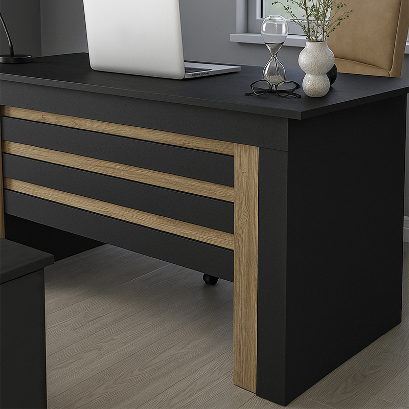 Γραφείο εργασίας Epito Megapap χρώμα ανθρακί - sepet oak 140x59,6x76,8εκ. Γραφείο εργασίας Epito Megapap χρώμα ανθρακί - sepet oak 140x59,6x76,8εκ.