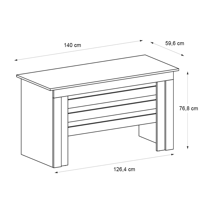 Γραφείο εργασίας Epito Megapap χρώμα ανθρακί - sepet oak 140x59,6x76,8εκ. Γραφείο εργασίας Epito Megapap χρώμα ανθρακί - sepet oak 140x59,6x76,8εκ.