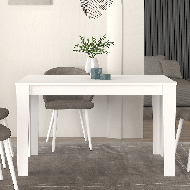 Τραπέζι Darlen Megapap χρώμα λευκό 125x72x74εκ.