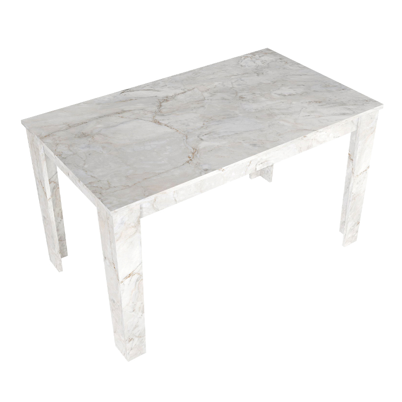 Τραπέζι Darlen Megapap χρώμα λευκό εφέ μαρμάρου 125x72x74εκ.