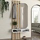Έπιπλο εισόδου Reyas Megapap χρώμα λευκό - sepet oak 90x27x205,6εκ.