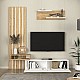 Σύνθεση τηλεόρασης Rosaline Megapap χρώμα λευκό - sepet oak 183x31,3x196,9εκ.