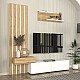 Σύνθεση τηλεόρασης Rosaline Megapap χρώμα λευκό - sepet oak 183x31,3x196,9εκ.