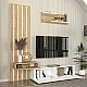 Σύνθεση τηλεόρασης Rosaline Megapap χρώμα λευκό - sepet oak 183x31,3x196,9εκ.