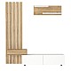 Σύνθεση τηλεόρασης Rosaline Megapap χρώμα λευκό - sepet oak 183x31,3x196,9εκ.