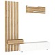 Σύνθεση τηλεόρασης Rosaline Megapap χρώμα λευκό - sepet oak 183x31,3x196,9εκ.