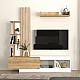 Σύνθεση τηλεόρασης Vermont Megapap χρώμα λευκό - sepet oak 180x40x193,8εκ.