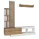 Σύνθεση τηλεόρασης Vermont Megapap χρώμα λευκό - sepet oak 180x40x193,8εκ.