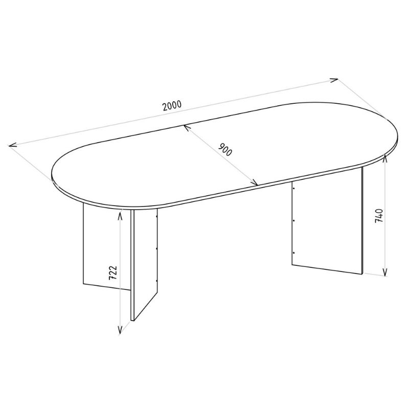Τραπέζι Cortado Megapap χρώμα λευκό εφέ μαρμάρου 200x90x74εκ.