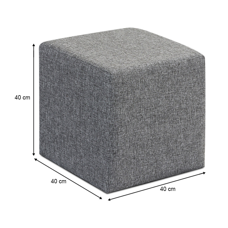 Σκαμπώ Kare Megapap υφασμάτινο χρώμα γκρι 40x40x40εκ. Σκαμπώ Kare Megapap υφασμάτινο χρώμα γκρι 40x40x40εκ.