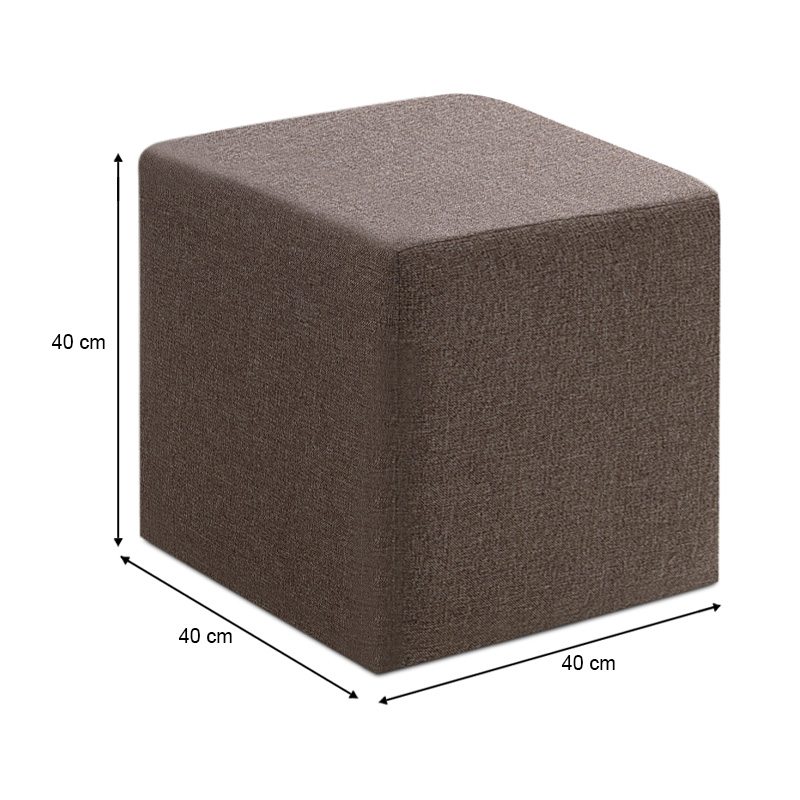 Σκαμπώ Kare Megapap υφασμάτινο χρώμα καφέ 40x40x40εκ. Σκαμπώ Kare Megapap υφασμάτινο χρώμα καφέ 40x40x40εκ.