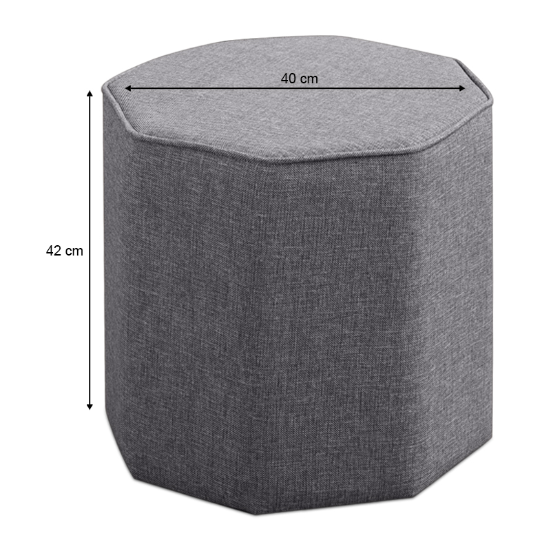 Σκαμπώ Hexa Megapap υφασμάτινο χρώμα γκρι 40x40x42εκ. Σκαμπώ Hexa Megapap υφασμάτινο χρώμα γκρι 40x40x42εκ.