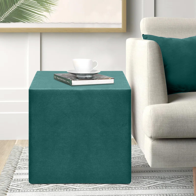 Σκαμπώ April Megapap βελούδινο χρώμα κυπαρρισί 40x40x40εκ. Σκαμπώ April Megapap βελούδινο χρώμα κυπαρρισί 40x40x40εκ.