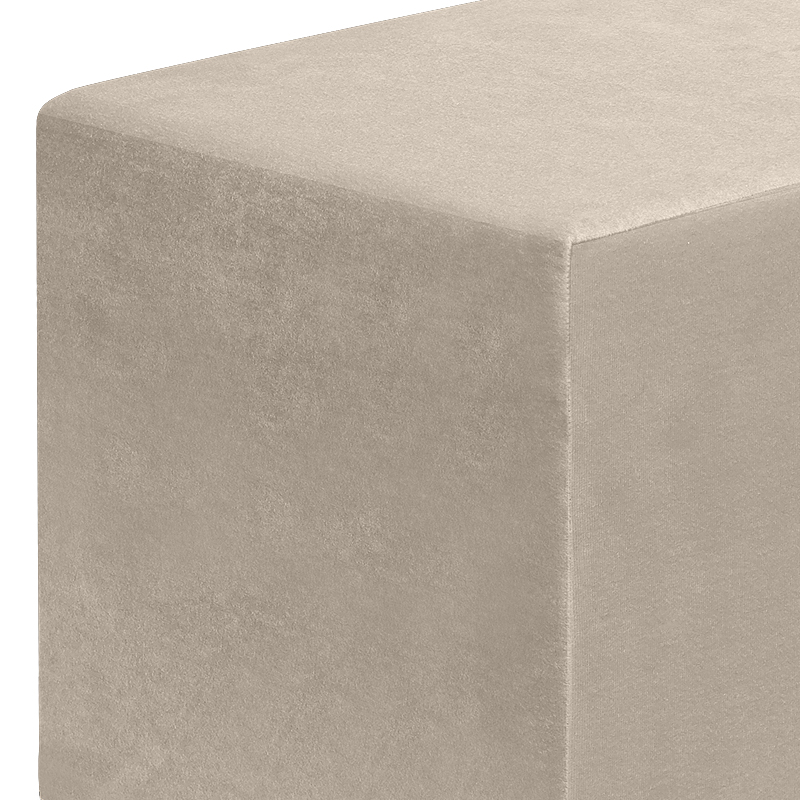 Σκαμπώ April Megapap βελούδινο χρώμα μπεζ 40x40x40εκ. Σκαμπώ April Megapap βελούδινο χρώμα μπεζ 40x40x40εκ.