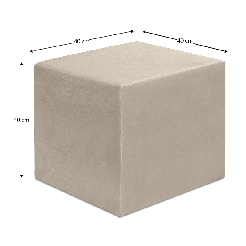 Σκαμπώ April Megapap βελούδινο χρώμα μπεζ 40x40x40εκ. Σκαμπώ April Megapap βελούδινο χρώμα μπεζ 40x40x40εκ.