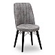 Καρέκλα τραπεζαρίας Alegra Megapap υφασμάτινη χρώμα γκρι - μαύρο πόδι 46x44x91εκ.