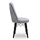Καρέκλα τραπεζαρίας Alegra Megapap από βελούδο χρώμα γκρι - μαύρο πόδι 46x44x91εκ.