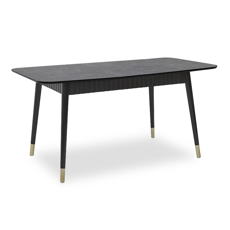 Τραπέζι Nero Megapap επεκτεινόμενο από MDF/ ξύλο χρώμα μαύρο εφέ μαρμάρου 124/152x80x74εκ.