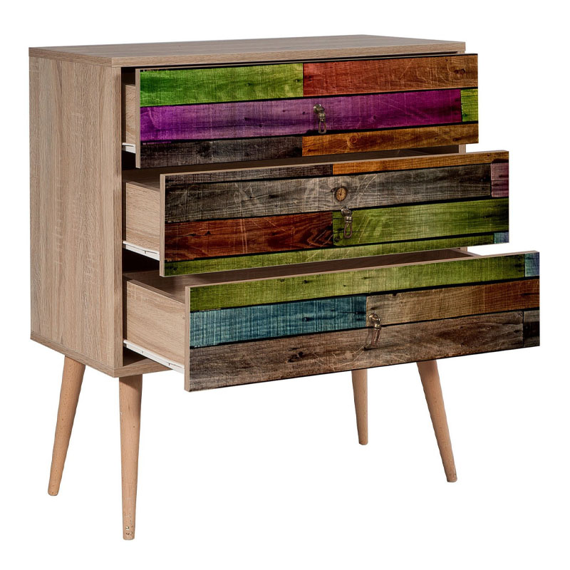 Συρταρτιέρα Soho Megapap χρώμα sonoma 80x40x90εκ. Συρταρτιέρα Soho Megapap χρώμα sonoma 80x40x90εκ.