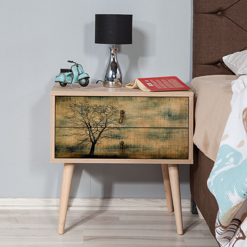 Κομοδίνο Soho Megapap από μελαμίνη χρώμα sonoma 60x40x61εκ. Κομοδίνο Soho Megapap από μελαμίνη χρώμα sonoma 60x40x61εκ.