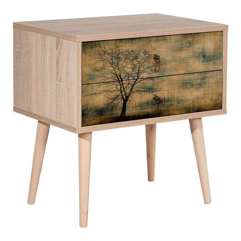 Κομοδίνο Soho Megapap από μελαμίνη χρώμα sonoma 60x40x61εκ. Κομοδίνο Soho Megapap από μελαμίνη χρώμα sonoma 60x40x61εκ.