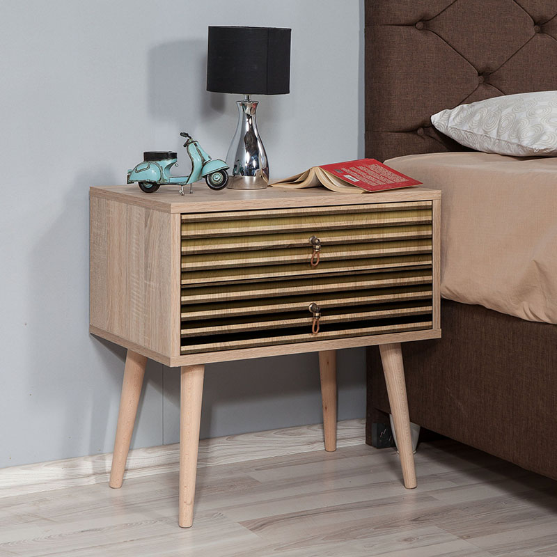 Κομοδίνο Soho Megapap χρώμα sonoma 60x40x61εκ. Κομοδίνο Soho Megapap χρώμα sonoma 60x40x61εκ.