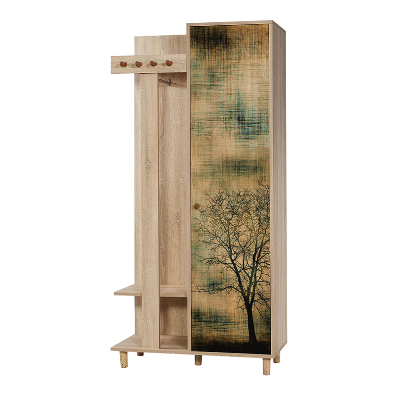 Έπιπλο εισόδου Soho Megapap χρώμα sonoma 90x36x194εκ. Έπιπλο εισόδου Soho Megapap χρώμα sonoma 90x36x194εκ.