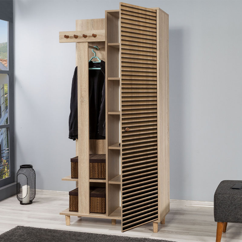 Έπιπλο εισόδου Soho Megapap χρώμα sonoma 90x36x194εκ. Έπιπλο εισόδου Soho Megapap χρώμα sonoma 90x36x194εκ.