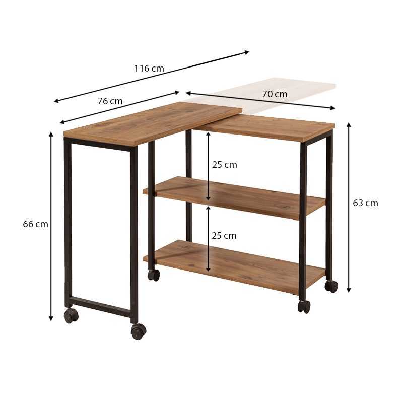 Τραπεζάκι βοηθητικό Frenk Megapap πολυμορφικό χρώμα atlantic pine 76x30x66εκ. Τραπεζάκι βοηθητικό Frenk Megapap πολυμορφικό χρώμα atlantic pine 76x30x66εκ.
