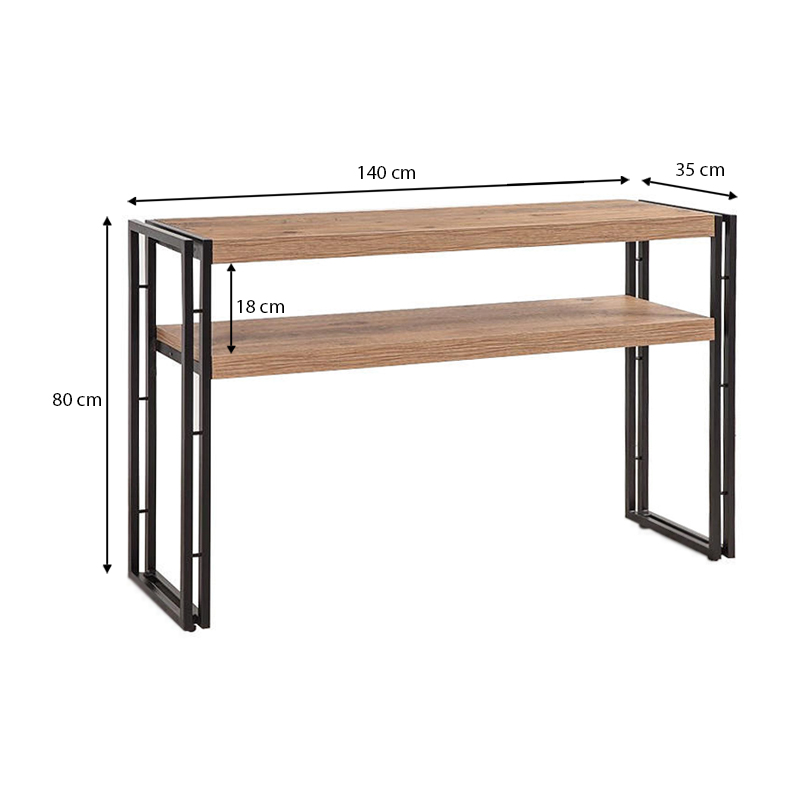 Κονσόλα Atlas Megapap μεταλλική - μελαμίνης χρώμα atlantic pine 140x35x80εκ. Κονσόλα Atlas Megapap μεταλλική - μελαμίνης χρώμα atlantic pine 140x35x80εκ.