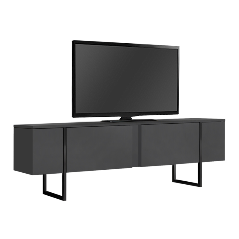 Έπιπλο τηλεόρασης Luxe Megapap χρώμα ανθρακί 180x30x50εκ. Έπιπλο τηλεόρασης Luxe Megapap χρώμα ανθρακί 180x30x50εκ.