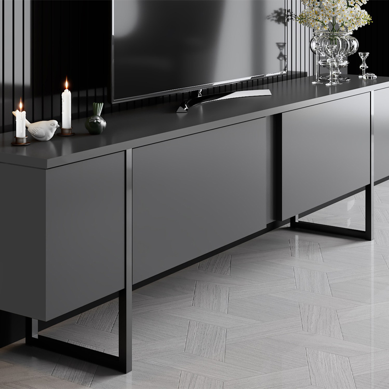 Έπιπλο τηλεόρασης Luxe Megapap χρώμα ανθρακί 180x30x50εκ. Έπιπλο τηλεόρασης Luxe Megapap χρώμα ανθρακί 180x30x50εκ.