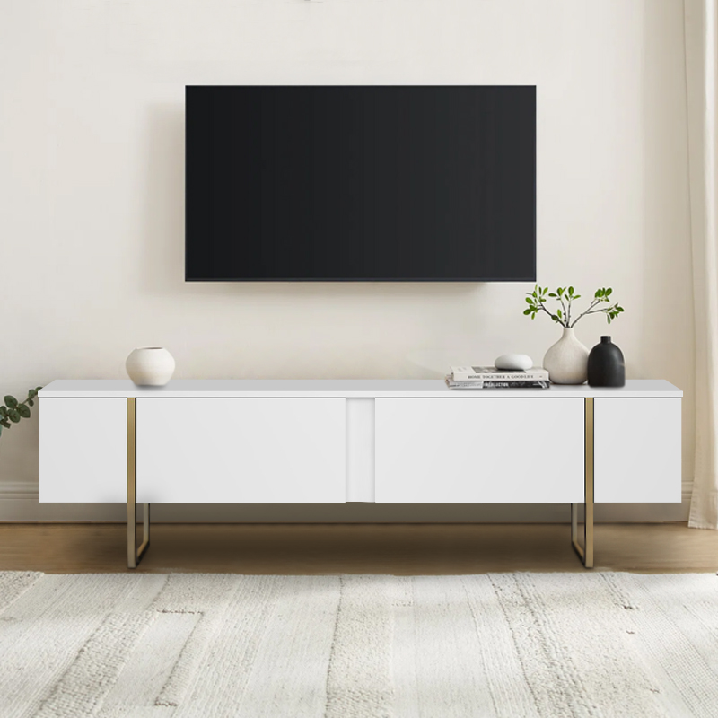 Έπιπλο τηλεόρασης Luxe Megapap χρώμα λευκό - χρυσό 180x30x50εκ. Έπιπλο τηλεόρασης Luxe Megapap χρώμα λευκό - χρυσό 180x30x50εκ.