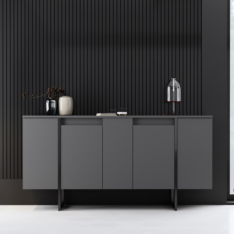 Μπουφές Luxe Megapap χρώμα ανθρακί 160x35x80εκ. Μπουφές Luxe Megapap χρώμα ανθρακί 160x35x80εκ.